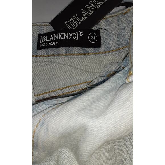 NWT - Blank NYC The Cooper Slim Straight Leg Jeans w/ Slit Super Power Wash 24 - Picture 5 of 7